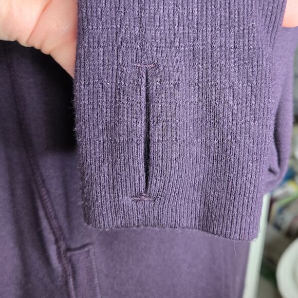 ATHLETA Womens Plum Open Front Cardigan with Pockets Generous Size XS - Picture 6 of 12
